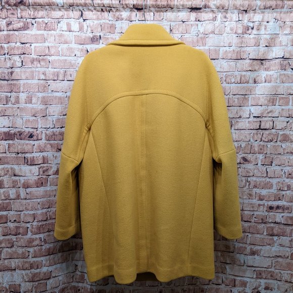 Calvin Klein Wool Blend Coat in Gold Size M - Picture 6 of 13
